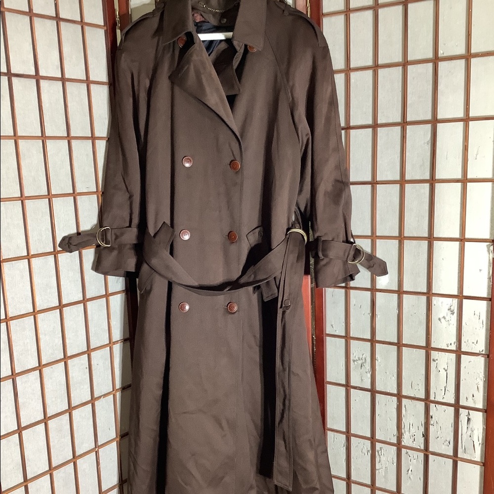 Vintage Faux Leather Trench Coat